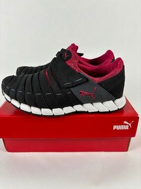 Puma, Athletic/Walking, Velcro, sneaker, Size7.5, Red/Black, Sharp/Sporty
